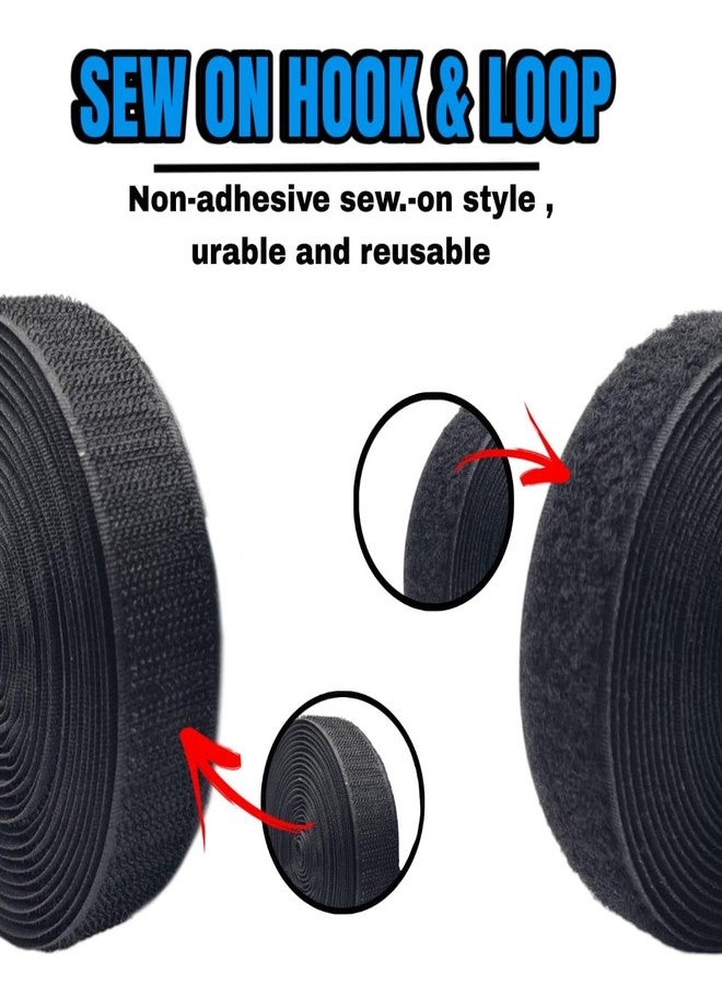 ZENITH 1 inch Wide Black, 5 Meter Non Adhesive Hook and Loop Tape, No Glue Back, Fabric Fastener InterlockingTape for Sewing Crafts, DIY, Clothes, Straps, Shoes Mosquito nets etc (Black, 5 Meter) - Image 4